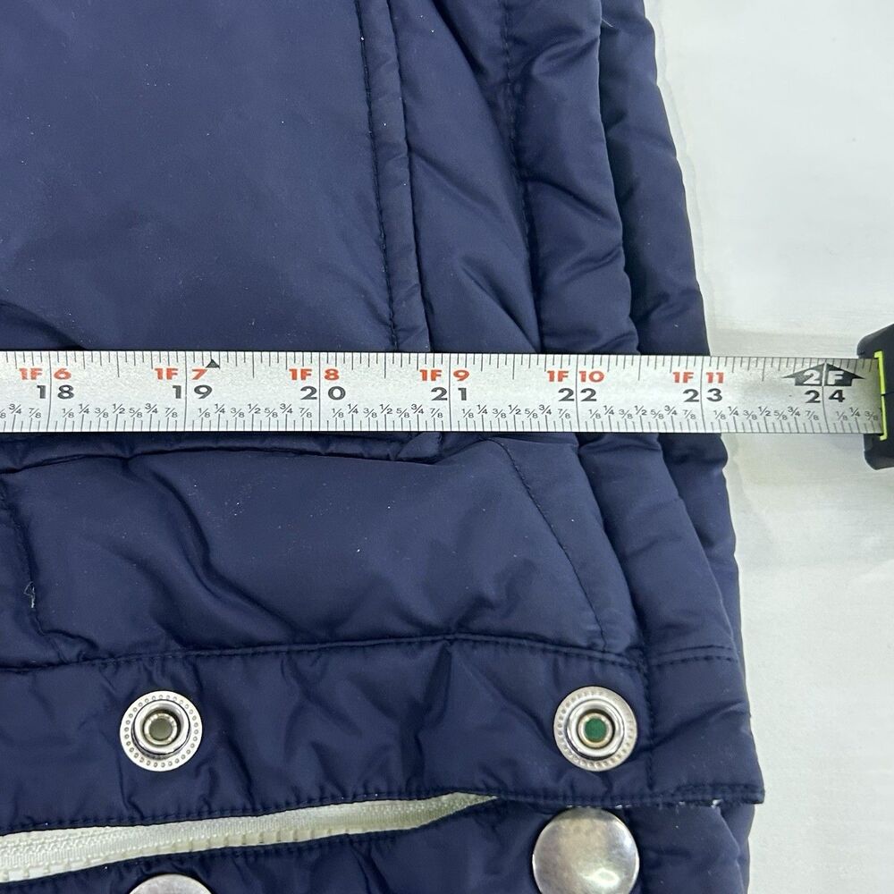 Old Navy Down Puffer Vest Women's Large Green Blue White Zips & Snaps Y2K 90s - Picture 9 of 9